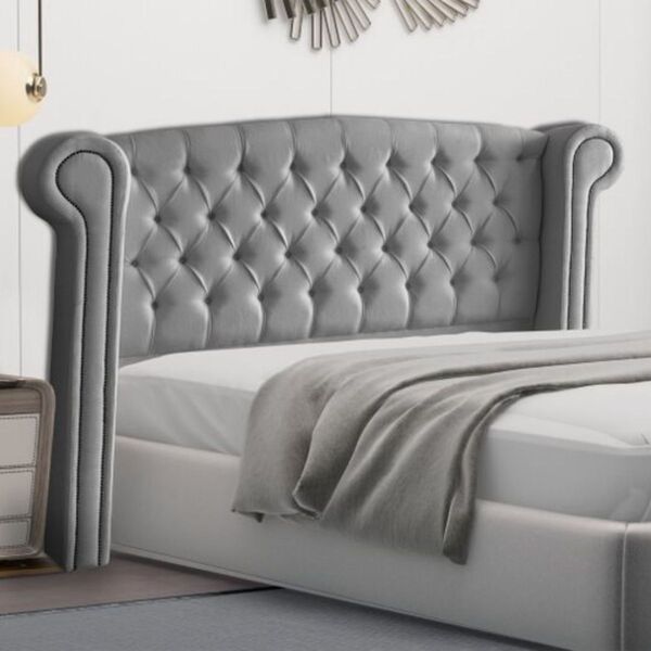 Cabeceira Cama Casal Box Estofada 138 Cm Flórida Linho Cinza