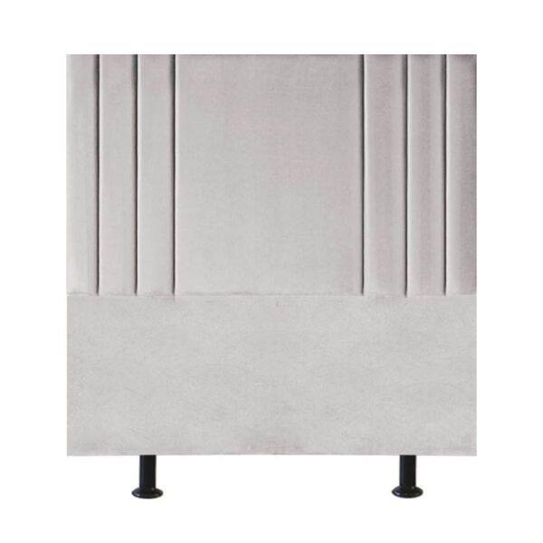 Cabeceira Cama Casal Box Estofada 140 Cm Grécia Veludo Cinza