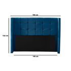 Cabeceira Cama Casal Box Estofado 138 Cm Arizona Veludo Azul