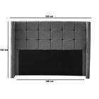 Cabeceira Cama Casal Box Estofado 138 Cm Giovanna Suede Cinza