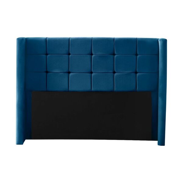 Cabeceira Cama Casal Box Estofado 138 Cm Giovanna Veludo Azul