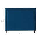 Cabeceira Cama Casal Box Estofado 138 Cm Texas Veludo Azul