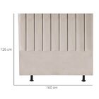 Cabeceira Cama Casal Box Queen 160 Cm Maya Corino E Frame Bege