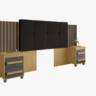 Cabeceira Cama Casal King/queen Ripado Estofada Suiçagrafite