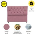 Cabeceira Cama Estofada Box Queen 160 Cm Geovana Suede Rosê