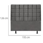 Cabeceira Cama King 195 Cm Mariana Suede Cinza Escuro