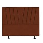 Cabeceira Cama King 195cm Bélgica A01 Suede Marrom Terracota