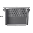 Cabeceira Cama King Box Estofada 193 Cm Flórida Linho Cinza E