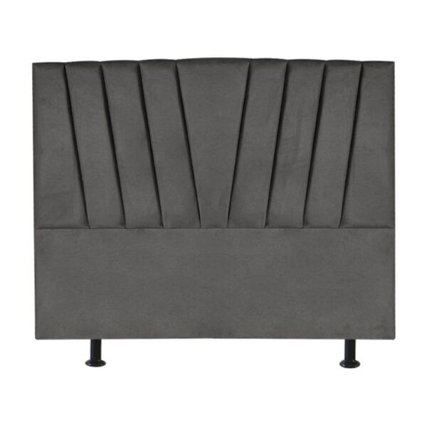 Cabeceira Cama King Box Estofada 195 Cm Belgica Corino Cinza