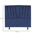 Cabeceira Cama King Box Estofada 195 Cm Belgica Veludo Azul M