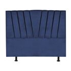 Cabeceira Cama King Box Estofada 195 Cm Belgica Veludo Azul M