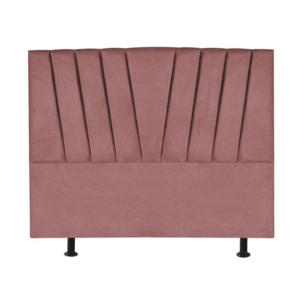 Cabeceira Cama King Box Estofada 195 Cm Belgica Veludo Rosê