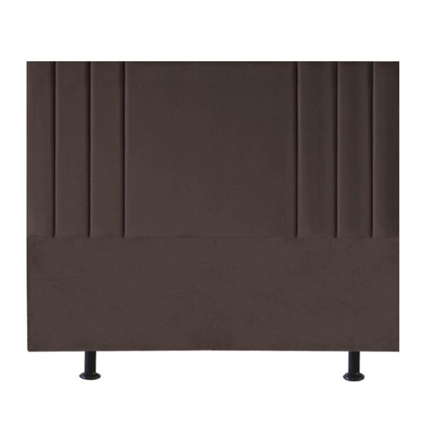 Cabeceira Cama King Box Estofada 195 Cm Grécia Linho Marrom