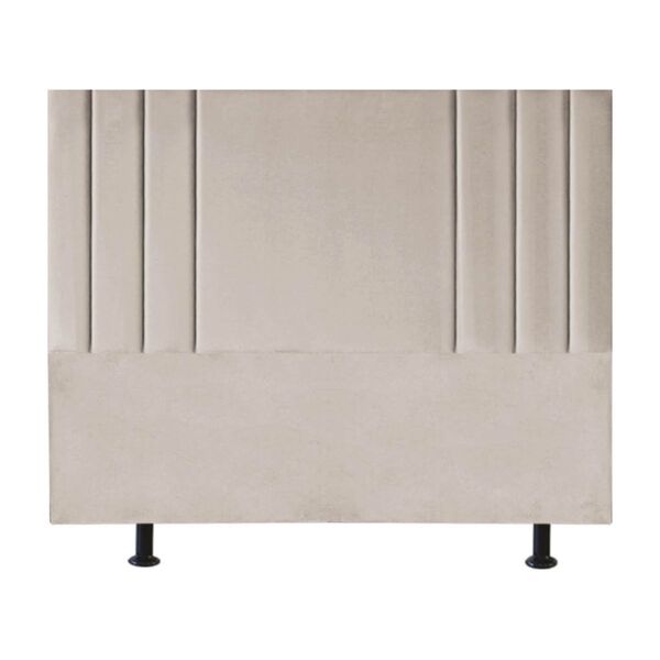 Cabeceira Cama King Box Estofada 195cm Grécia Corino Bege