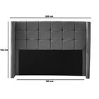 Cabeceira Cama King Box Estofado 193 Cm Arizona Suede Cinza
