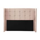 Cabeceira Cama King Box Estofado 193 Cm Arizona Veludo Rosé