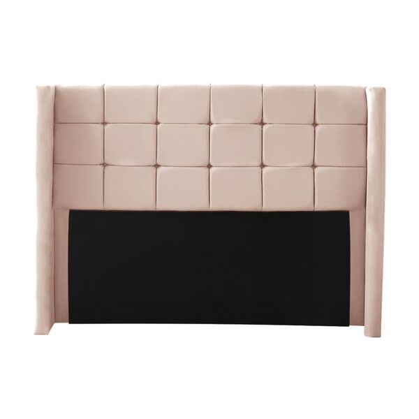 Cabeceira Cama King Box Estofado 193 Cm Arizona Veludo Rosé