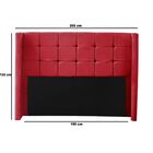 Cabeceira Cama King Box Estofado 193 Cm Arizona Veludo Vermel