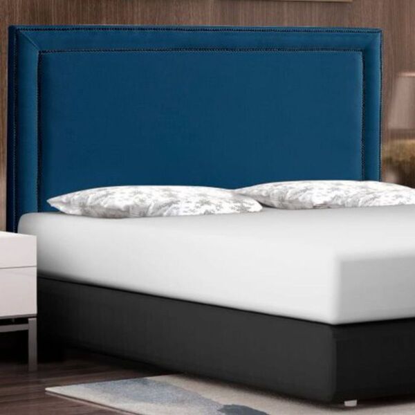 Cabeceira Cama King Box Estofado 193 Cm Texas Veludo Azul