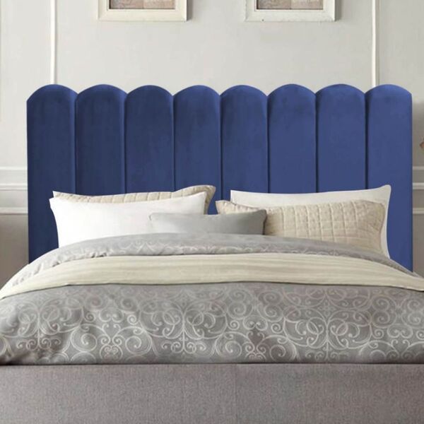 Cabeceira Cama Queen 160 Cm Maitê Veludo Azul Marinho