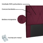 Cabeceira Cama Queen 160 Cm Score Veludo Marsala - Nexta Casa
