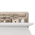 Cabeceira Cama Queen Amarula Com Capitonê Corino Branco E Pra