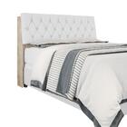 Cabeceira Cama Queen Amarula Com Capitonê Corino Branco E Pra