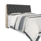 Cabeceira Cama Queen Amarula Com Capitonê Corino Preto E Prat