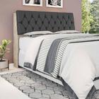 Cabeceira Cama Queen Amarula Com Capitonê Corino Preto E Prat