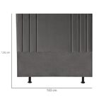 Cabeceira Cama Queen Box Estofada 160 Cm Grécia Corino Cinza