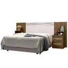Cabeceira Cama Queen Casal Box Com Mesas De Apoio Detroit Fle