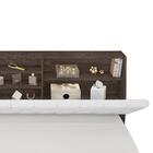 Cabeceira Cama Queen Chocolate Com Capitonê Corino Branco E P