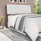 Cabeceira Cama Queen Chocolate Com Capitonê Corino Branco E P