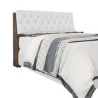 Cabeceira Cama Queen Chocolate Com Capitonê Corino Branco E P