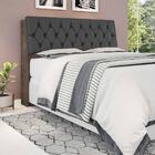 Cabeceira Cama Queen Chocolate Com Capitonê Corino Preto E Pr