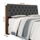 Cabeceira Cama Queen Malbec Com Capitonê Corino Preto E Prate