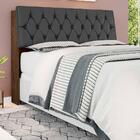 Cabeceira Cama Queen Malbec Com Capitonê Corino Preto E Prate