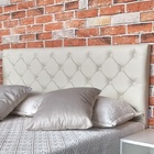 Cabeceira Cama Rbl Capitonê Corino Bege  Solteiro 90x120