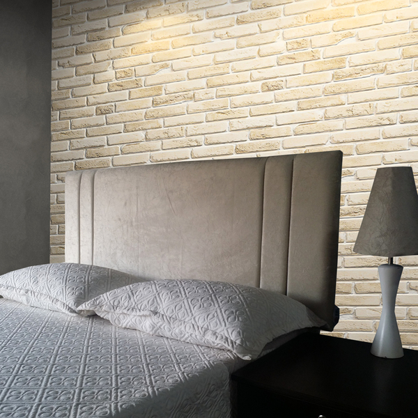 Cabeceira Cama Siena Double Liso Bege Solteiro 90 X 60 Rbl