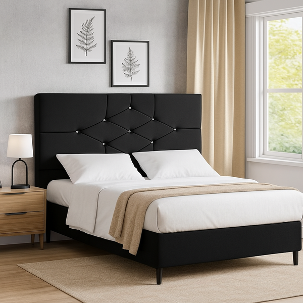 Cabeceira Cama Solteira 90 Cm Camboriú Suede Preto