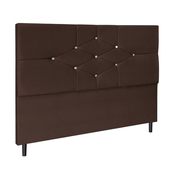 Cabeceira Cama Solteira 90 Cm Virgínia Suede Marrom