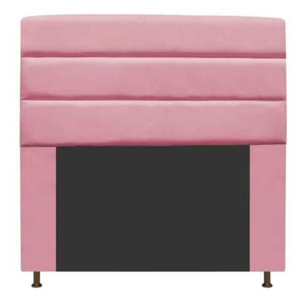 Cabeceira Cama Solteiro 90 Cm Argentina A01 Suede Rosa Bebê