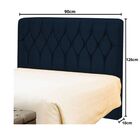 Cabeceira Cama Solteiro 90 Cm Bolívia A01 Suede Azul Marinho