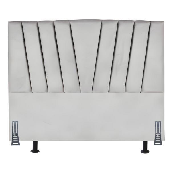 Cabeceira Cama Solteiro 90 Cm Safira Em Veludo Com Frame Cinza