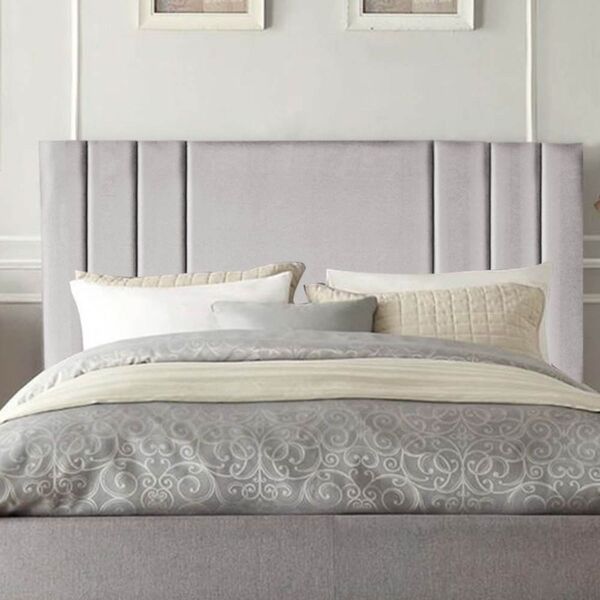 Cabeceira Cama Solteiro Box Estofada 100 Cm Isis Suede Cinza