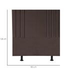 Cabeceira Cama Solteiro Box Estofada 90 Cm Grécia Linho Marrom