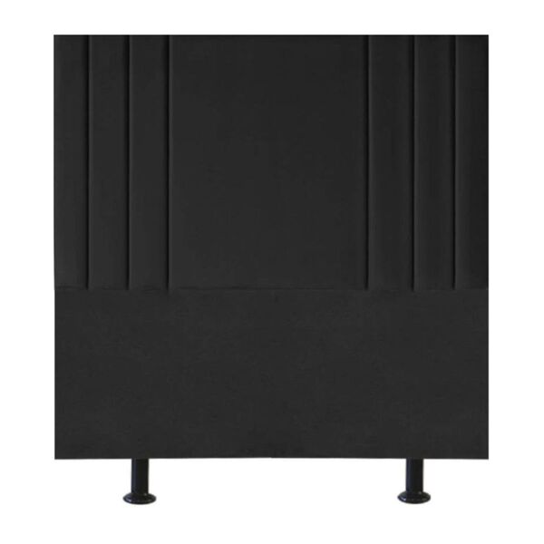 Cabeceira Cama Solteiro Box Estofada 90 Cm Grécia Veludo Preto