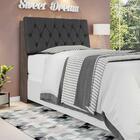 Cabeceira Cama Solteiro Chocolate Com Capitonê Corino Preto E