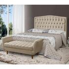 Cabeceira Capitone Casal Box Costa Rica Atraente Linho Bege 1