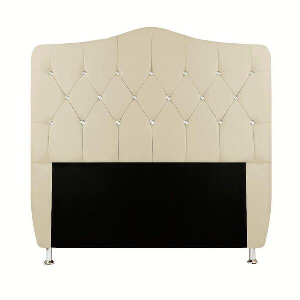 Cabeceira Capitone Para Cama Box Quenn 1,60 Cm Atena Bege
